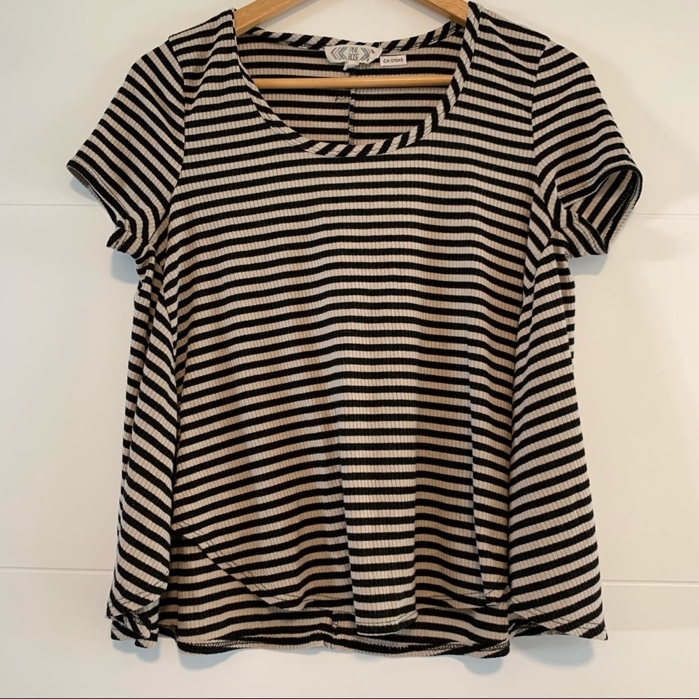 Pink Rose | Striped Tee Shirt
